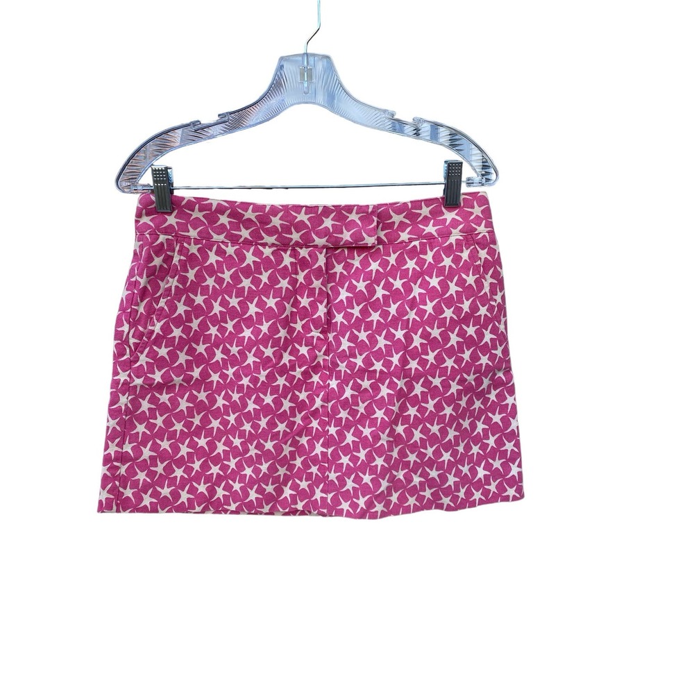 J.Crew Womens Mini Skirt, Size 6, Pink with Cream Starfish. Like New. Worn Once